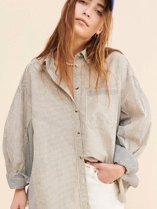 We The Free Tops - We The Free Happy Hour Oxford Buttondown